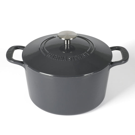Martha Stewart Gatwick 4 Quart Enamel Cast Iron Dutch Oven - Grey