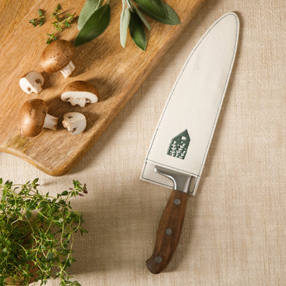 Bloomhouse 8 Inch German Steel Chef Knife W/ Walnut Wood Forged Handle