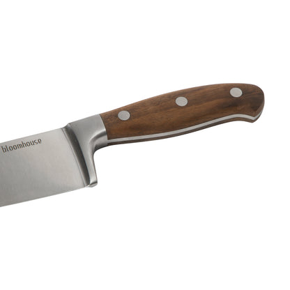 Bloomhouse 8 Inch German Steel Chef Knife W/ Walnut Wood Forged Handle