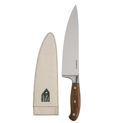 Bloomhouse 8 Inch German Steel Chef Knife W/ Walnut Wood Forged Handle