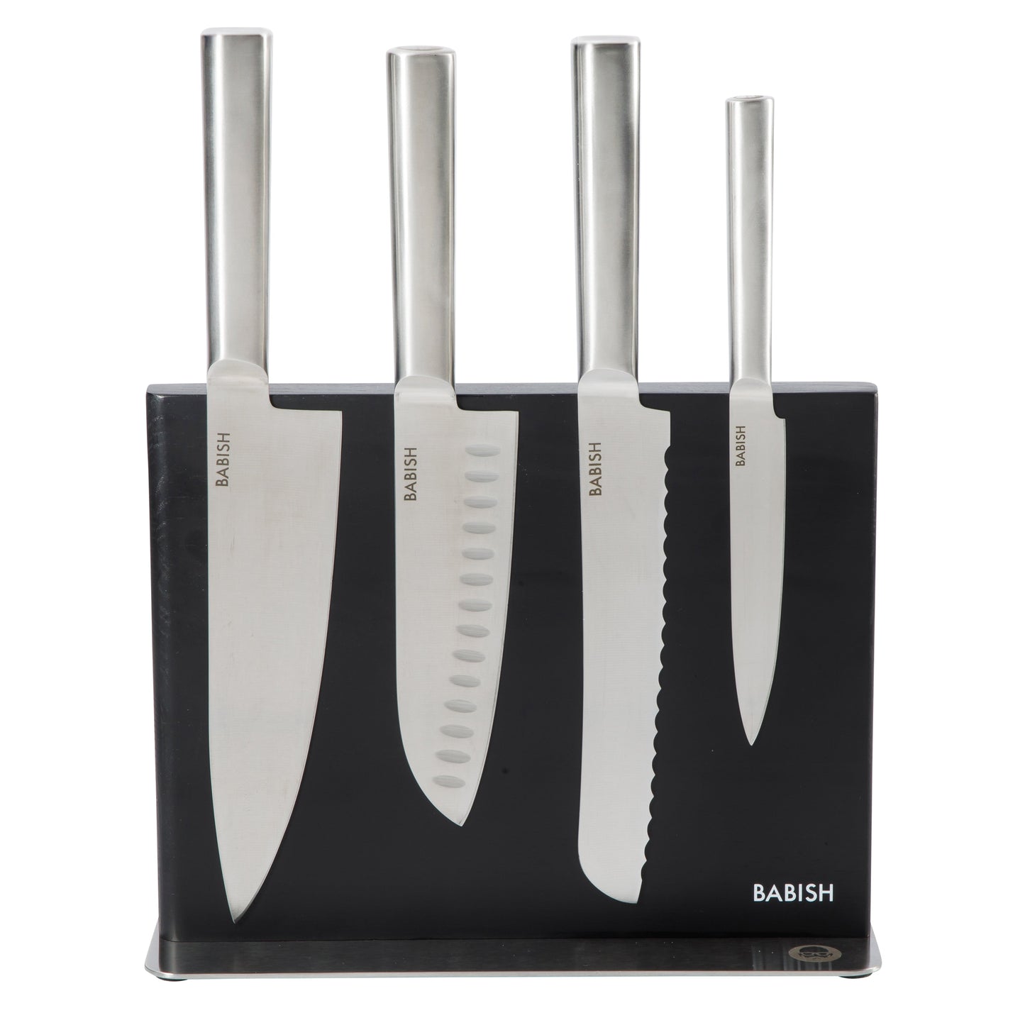 Babish 5 Piece 1.4116 German Steel Magnetic Knife Block Set  Babish 5-Piece Forged Kitchen Knife Block Set – 1.4116 German Steel Cutlery with Magnetic Knife Holder – Professional Chef Knife Set