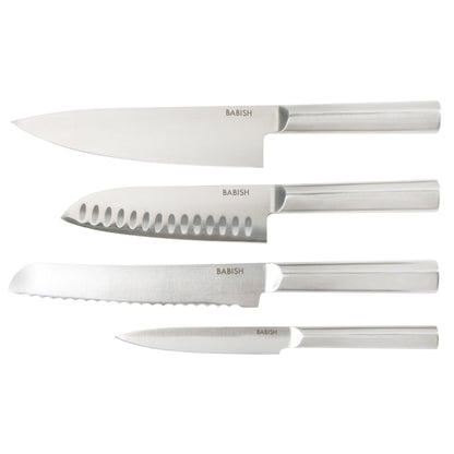 Babish 5 Piece 1.4116 German Steel Magnetic Knife Block Set  Babish 5-Piece Forged Kitchen Knife Block Set – 1.4116 German Steel Cutlery with Magnetic Knife Holder – Professional Chef Knife Set