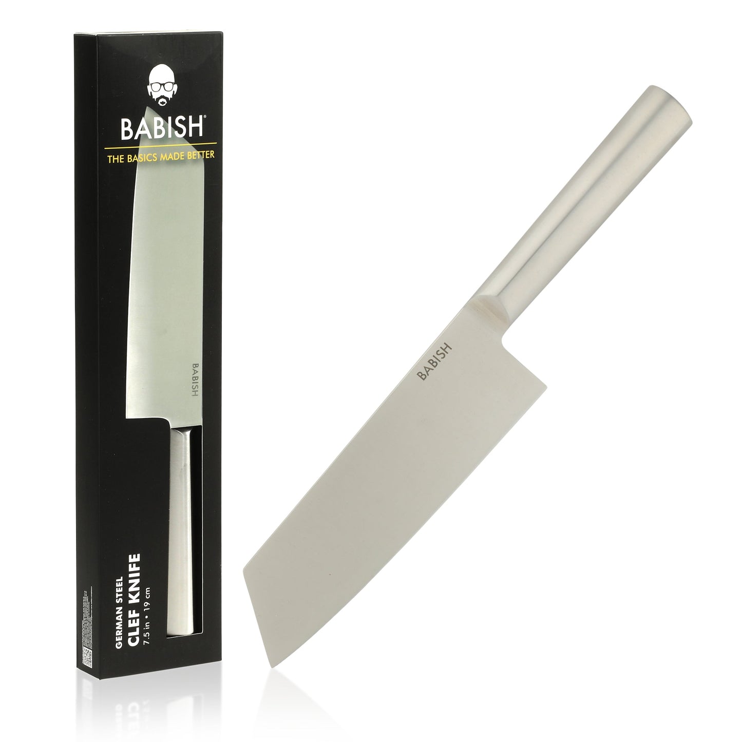 Babish 7.5-Inch Clef Knife – High-Carbon 1.4116 German Steel Kitchen Knife, Chef & Cleaver Hybrid for Chopping, Slicing & Prep, Full-Tang, Razor Sharp, Ergonomic Design