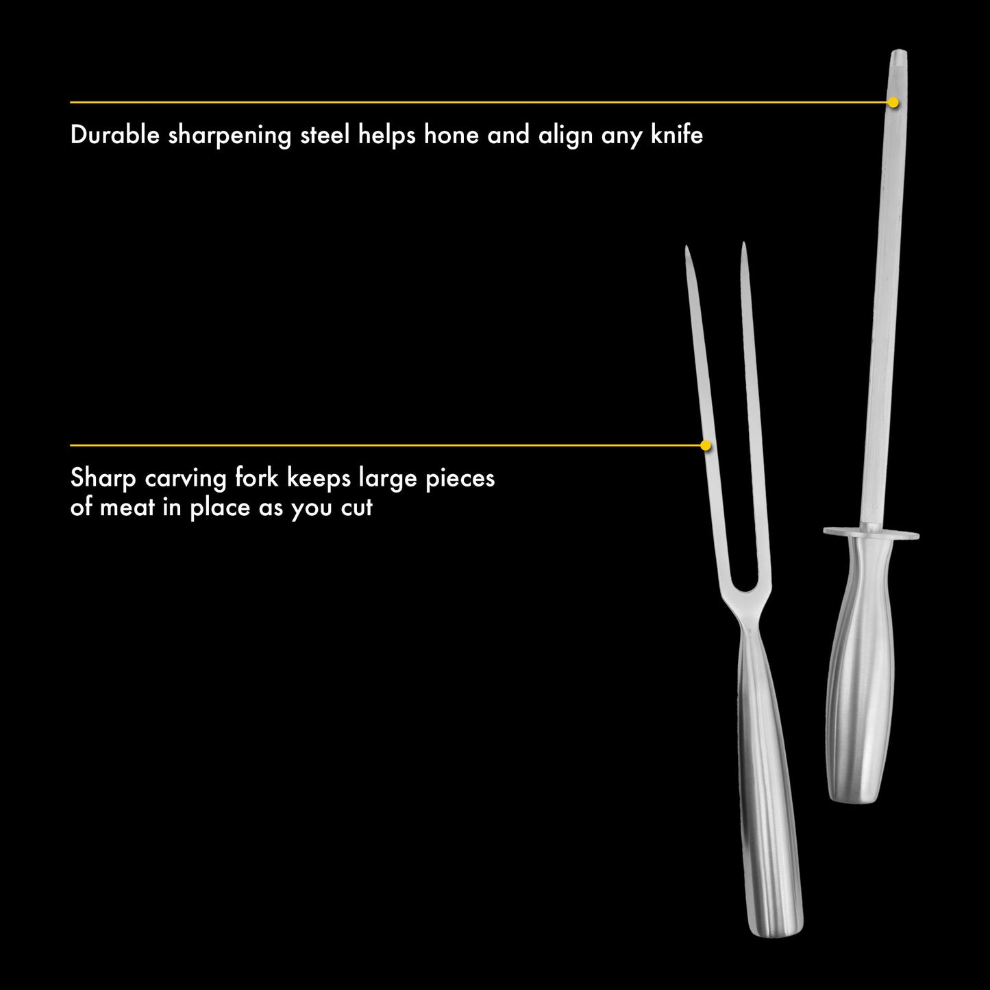 Babish High-Carbon 1.4116 German Steel 15 Piece Full Tang Forged Cutlery Kitchen Knife Block Set - Stainless Steel