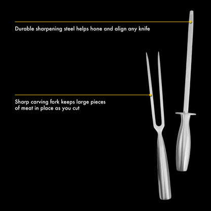 Babish High-Carbon 1.4116 German Steel 15 Piece Full Tang Forged Cutlery Kitchen Knife Block Set - Stainless Steel