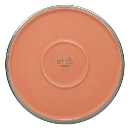 Gibson Elite Townscape 12 Piece (Service for 4) Plates and Bowls Reactive Glaze Embossed Round Dishes Terracotta Dinnerware Set