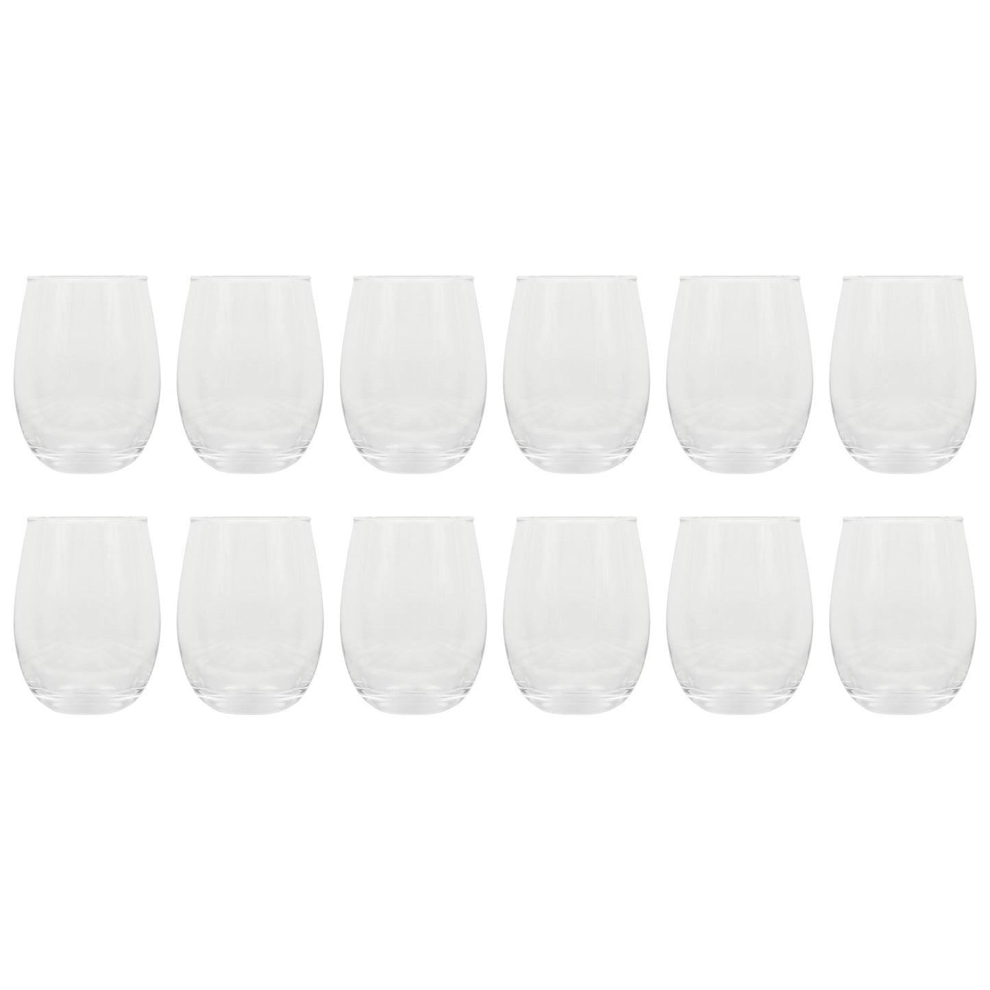 Gibson Home Bellini Glass 12 Piece All Purpose Stemless Red, White, Water, Beverage Glasses/Tumbler - Set of 12