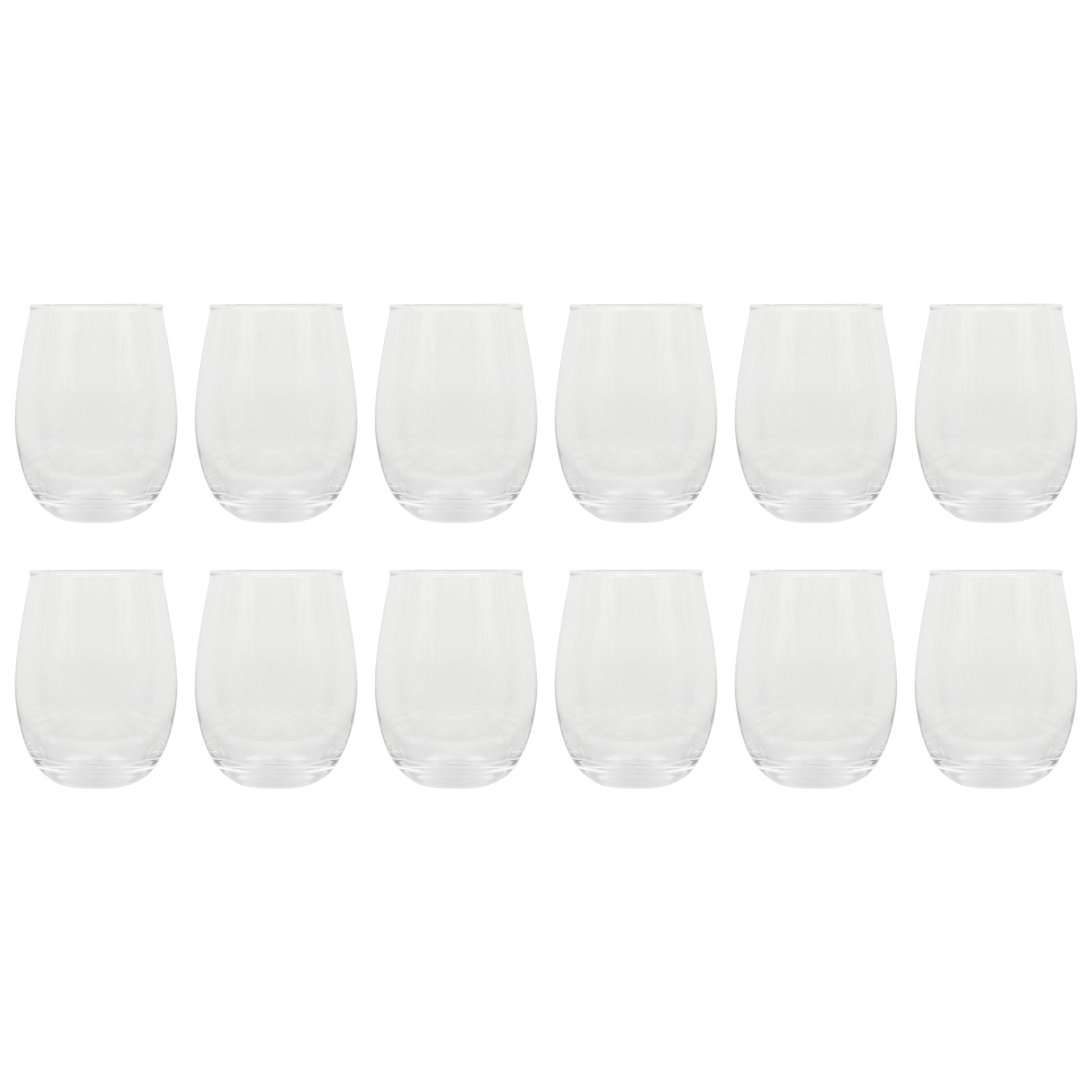 Gibson Home Bellini Glass 12 Piece All Purpose Stemless Red, White, Water, Beverage Glasses/Tumbler - Set of 12