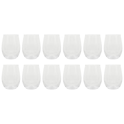 Gibson Home Bellini Glass 12 Piece All Purpose Stemless Red, White, Water, Beverage Glasses/Tumbler - Set of 12
