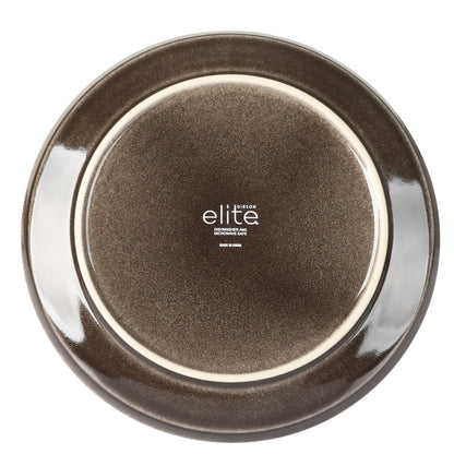 Gibson Elite Hailstone 16 Piece Stonewe Reactive Glaze (Service for 4) Ceramic Plates and Bowls Dinnerware Set