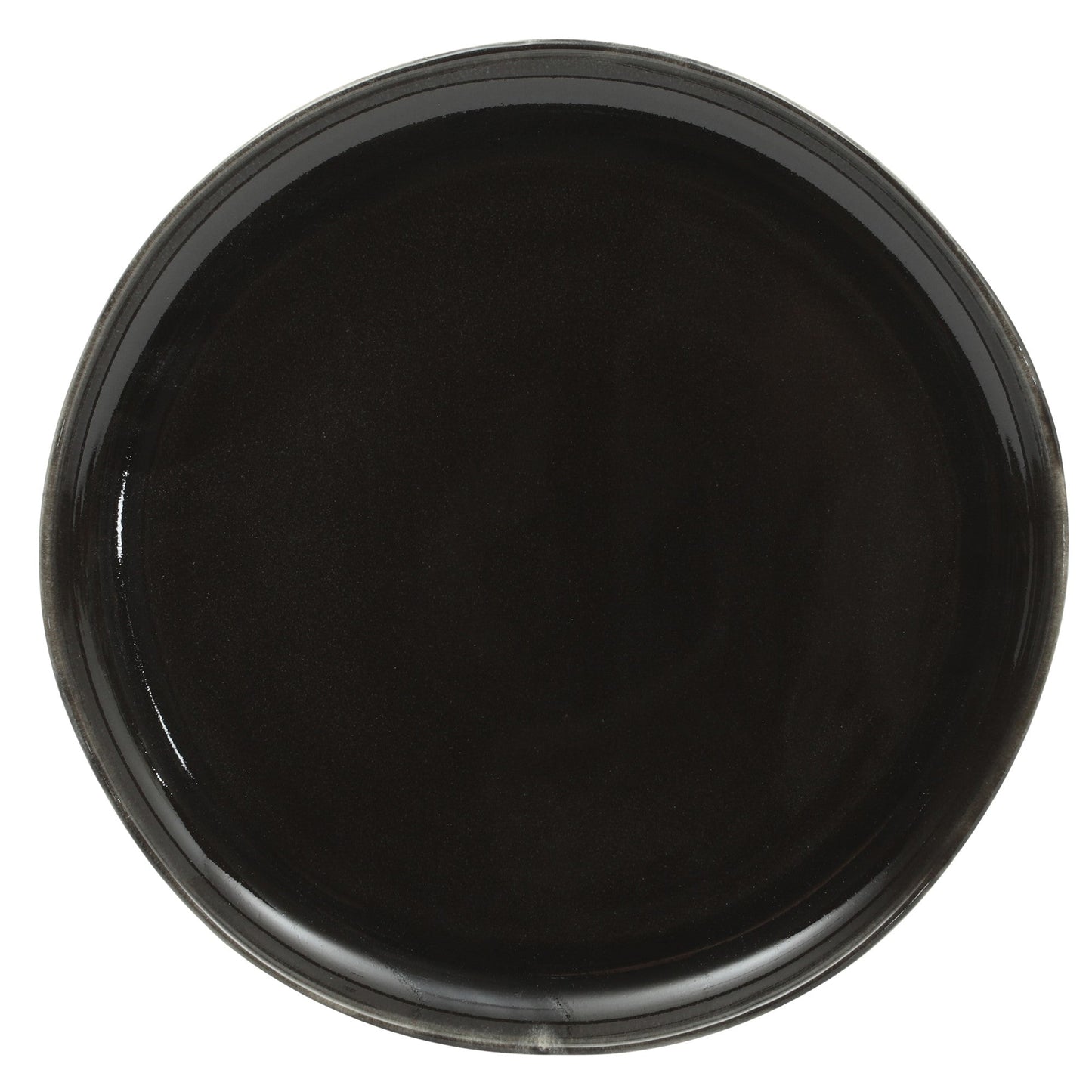 Gibson Soho Lounge Nardini 12 Piece (Service for 4) Plates and Bowls Reactive Glaze Dishes Stoneware Ceramic Dinnerware Set - Black and Blue