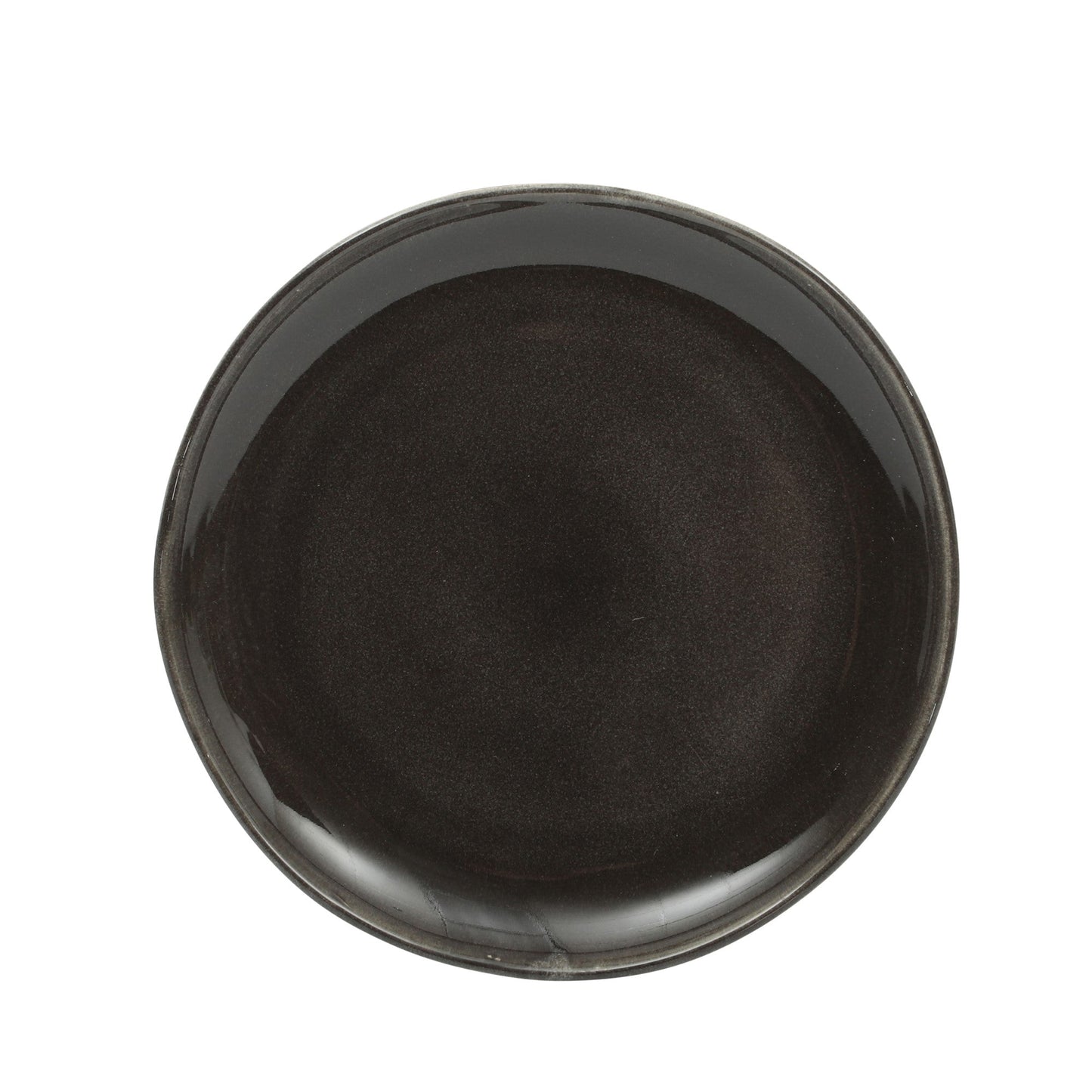 Gibson Soho Lounge Nardini 12 Piece (Service for 4) Plates and Bowls Reactive Glaze Dishes Stoneware Ceramic Dinnerware Set - Black and Blue