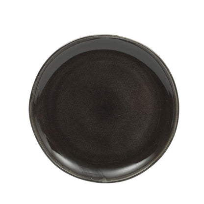 Gibson Soho Lounge Nardini 12 Piece (Service for 4) Plates and Bowls Reactive Glaze Dishes Stoneware Ceramic Dinnerware Set - Black and Blue