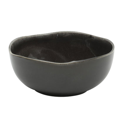 Gibson Soho Lounge Nardini 12 Piece (Service for 4) Plates and Bowls Reactive Glaze Dishes Stoneware Ceramic Dinnerware Set - Black and Blue