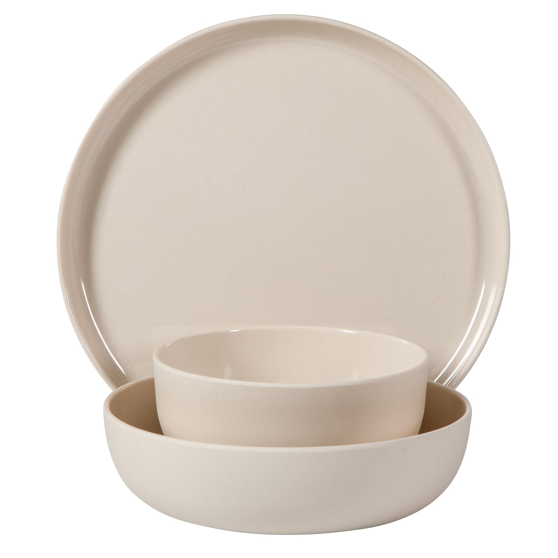 Gibson Home Candy Skies 12 Piece Unbreakable Wheat Straw Melamine Plates and Bowls Dinnerware Set - Outdoor, Camping, & Everyday Use - Matte Exterior/Shiny Interior