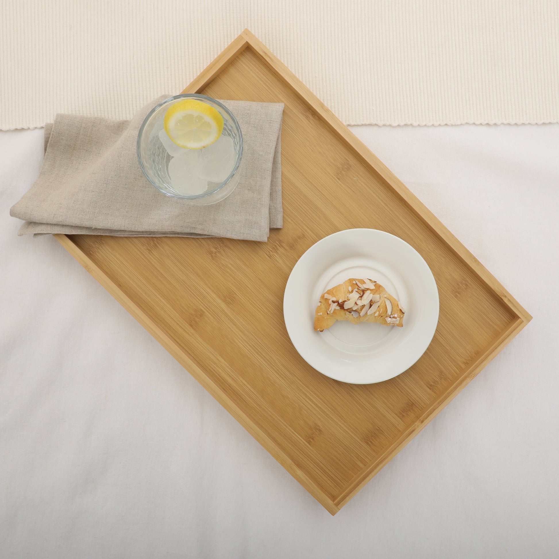 Gibson Home Continental Corner Bamboo Bed Tray with Folding Legs, for Breakfast, Eating, Working, Laptop, Foldable Serving