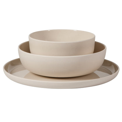 Gibson Home Candy Skies 12 Piece Unbreakable Wheat Straw Melamine Plates and Bowls Dinnerware Set - Outdoor, Camping, & Everyday Use - Matte Exterior/Shiny Interior