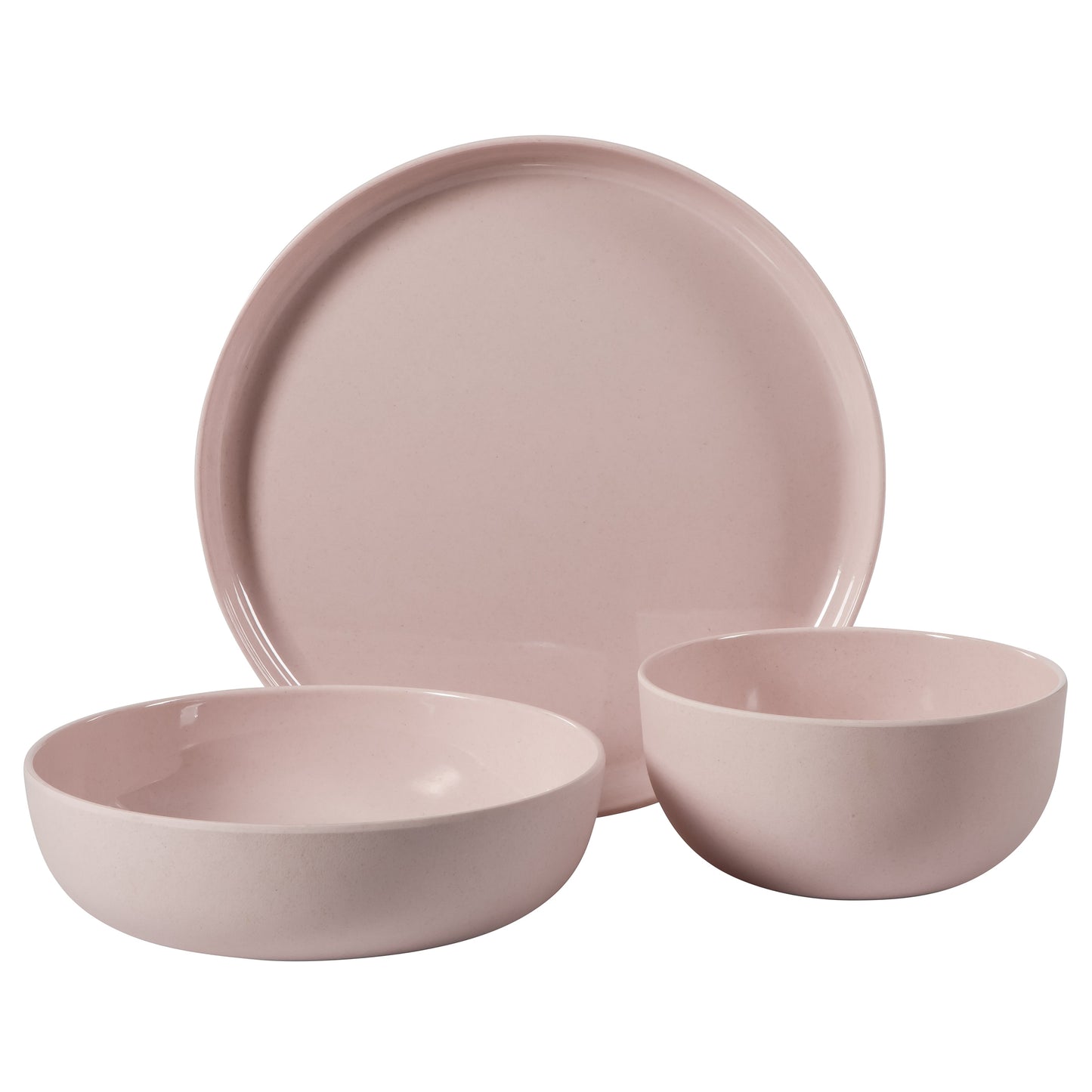 Gibson Home Candy Skies 12 Piece Unbreakable Wheat Straw Melamine Plates and Bowls Dinnerware Set - Outdoor, Camping, & Everyday Use - Matte Exterior/Shiny Interior