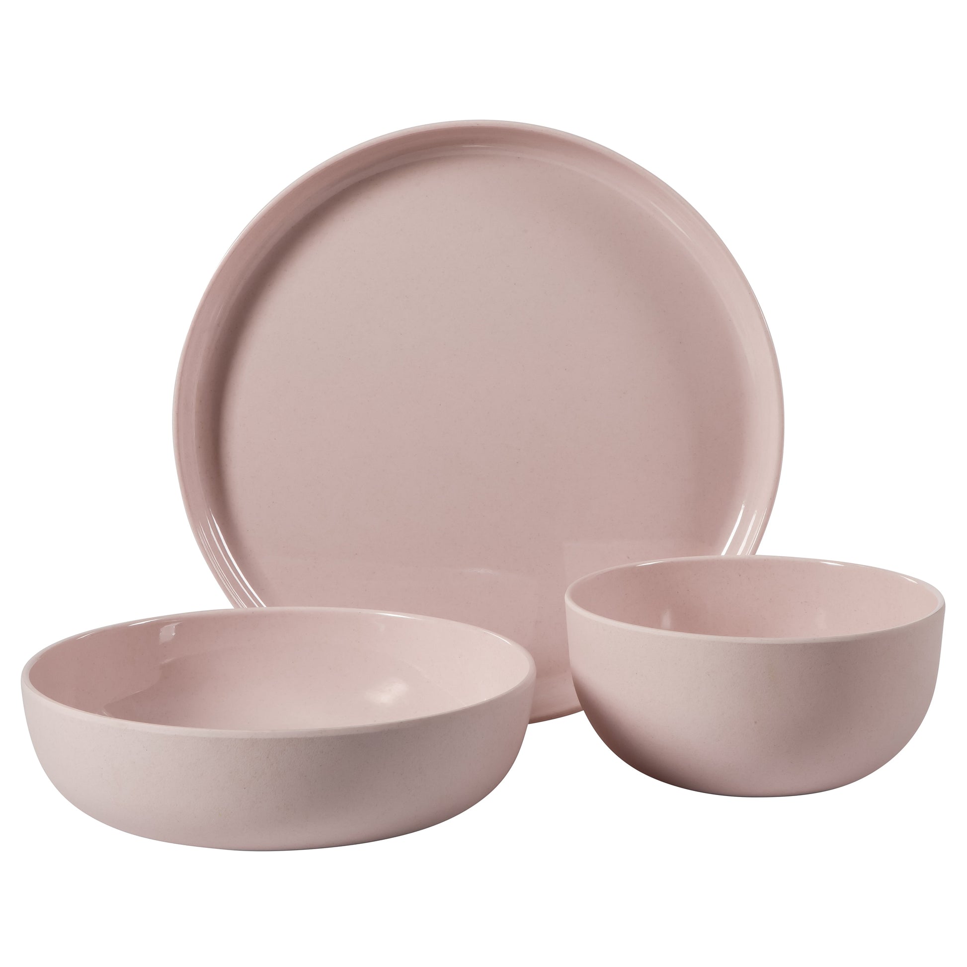 Gibson Home Candy Skies 12 Piece Unbreakable Wheat Straw Melamine Plates and Bowls Dinnerware Set - Outdoor, Camping, & Everyday Use - Matte Exterior/Shiny Interior