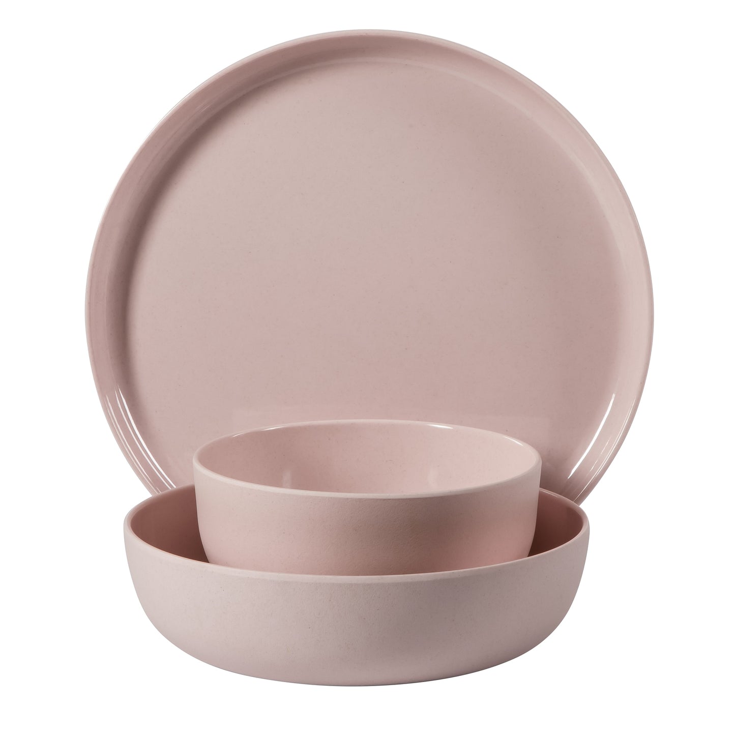 Gibson Home Candy Skies 12 Piece Unbreakable Wheat Straw Melamine Plates and Bowls Dinnerware Set - Outdoor, Camping, & Everyday Use - Matte Exterior/Shiny Interior
