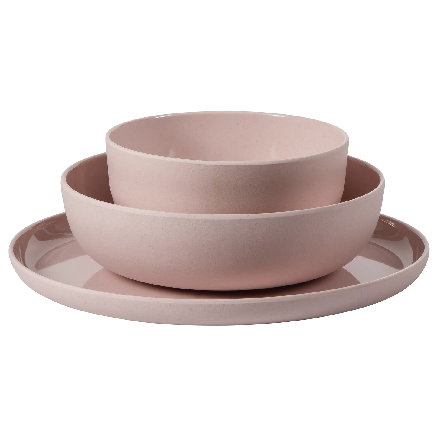 Gibson Home Candy Skies 12 Piece Unbreakable Wheat Straw Melamine Plates and Bowls Dinnerware Set - Outdoor, Camping, & Everyday Use - Matte Exterior/Shiny Interior
