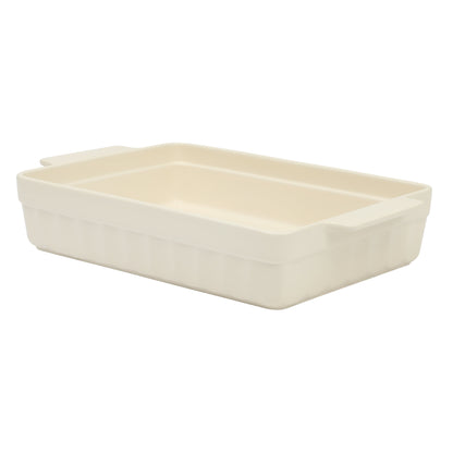 Martha Stewart Broadbrook Ceramic Bakeware, 13x9 Inch Rectangular Baking Dish with Handles, Cream Glazed Stoneware for Casseroles, Lasagna, Roasts & Desserts, Oven & Dishwasher Safe