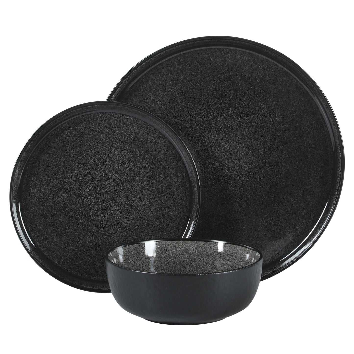 Gibson Elite Tahoe Sunset 12 Piece Stoneware Reactive Glaze (Service for 4) Ceramic Plates and Bowls Dinnerware Set