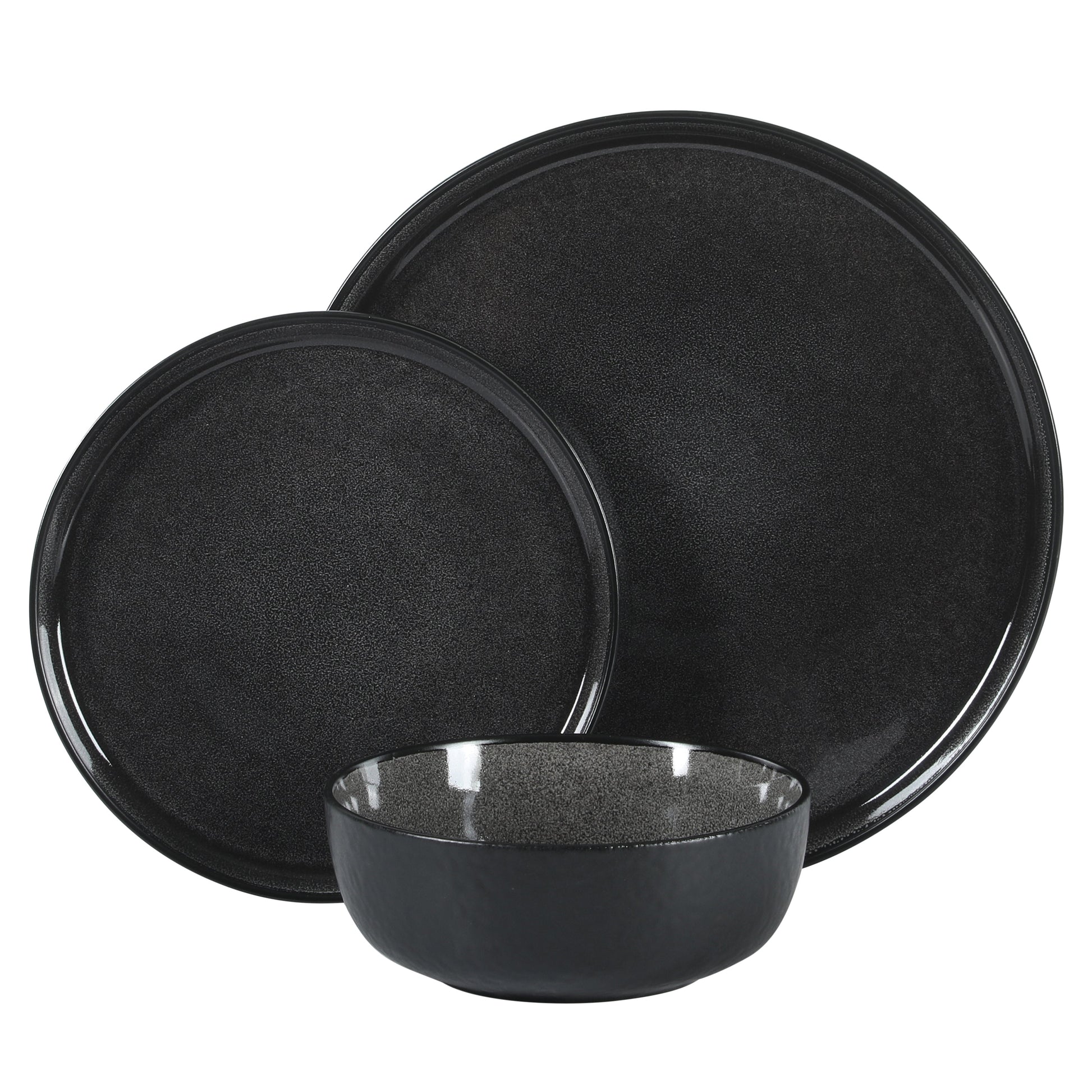 Gibson Elite Tahoe Sunset 12 Piece Stoneware Reactive Glaze (Service for 4) Ceramic Plates and Bowls Dinnerware Set