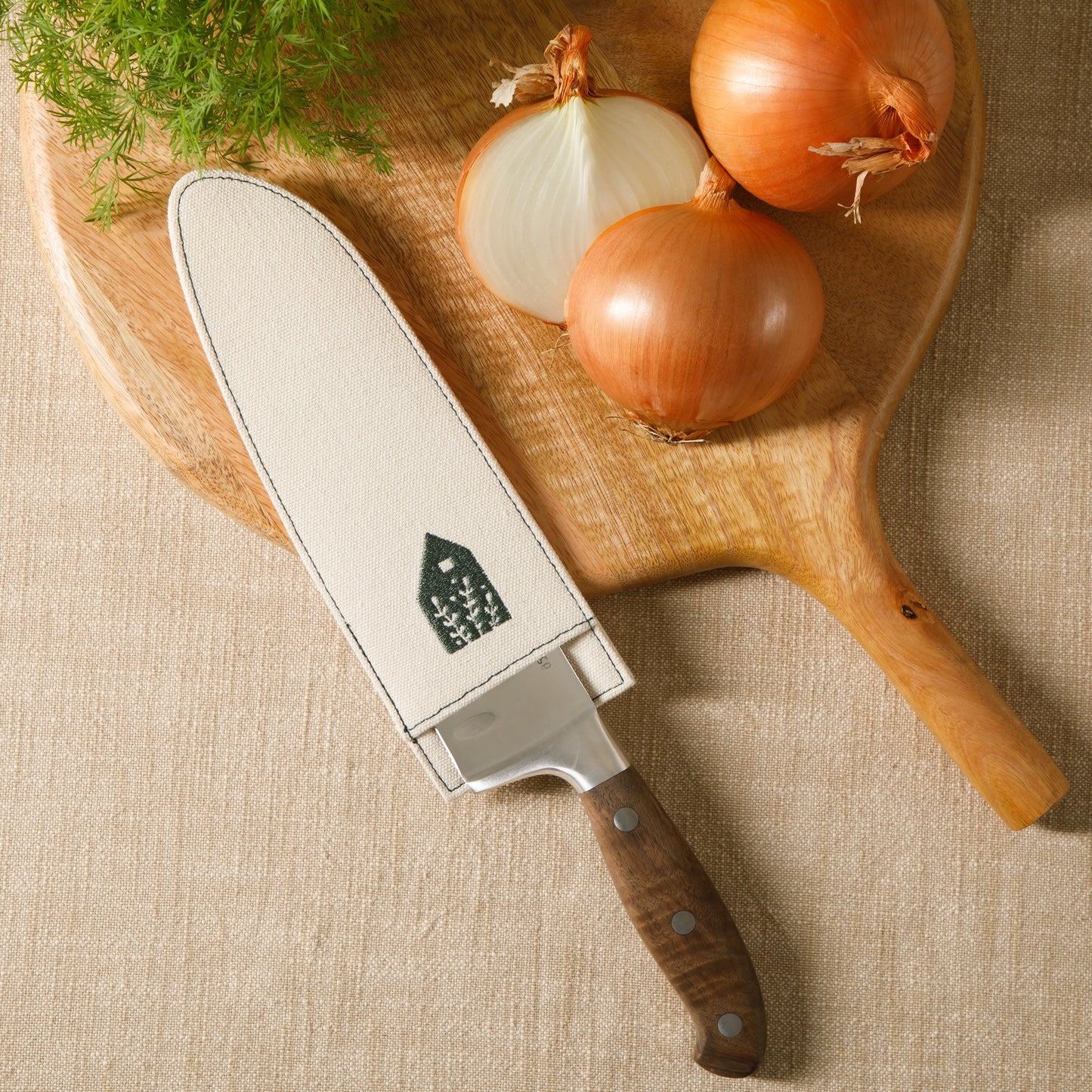 Bloomhouse 7 Inch German Steel Santoku Knife W/ Walnut Wood Forged Handle