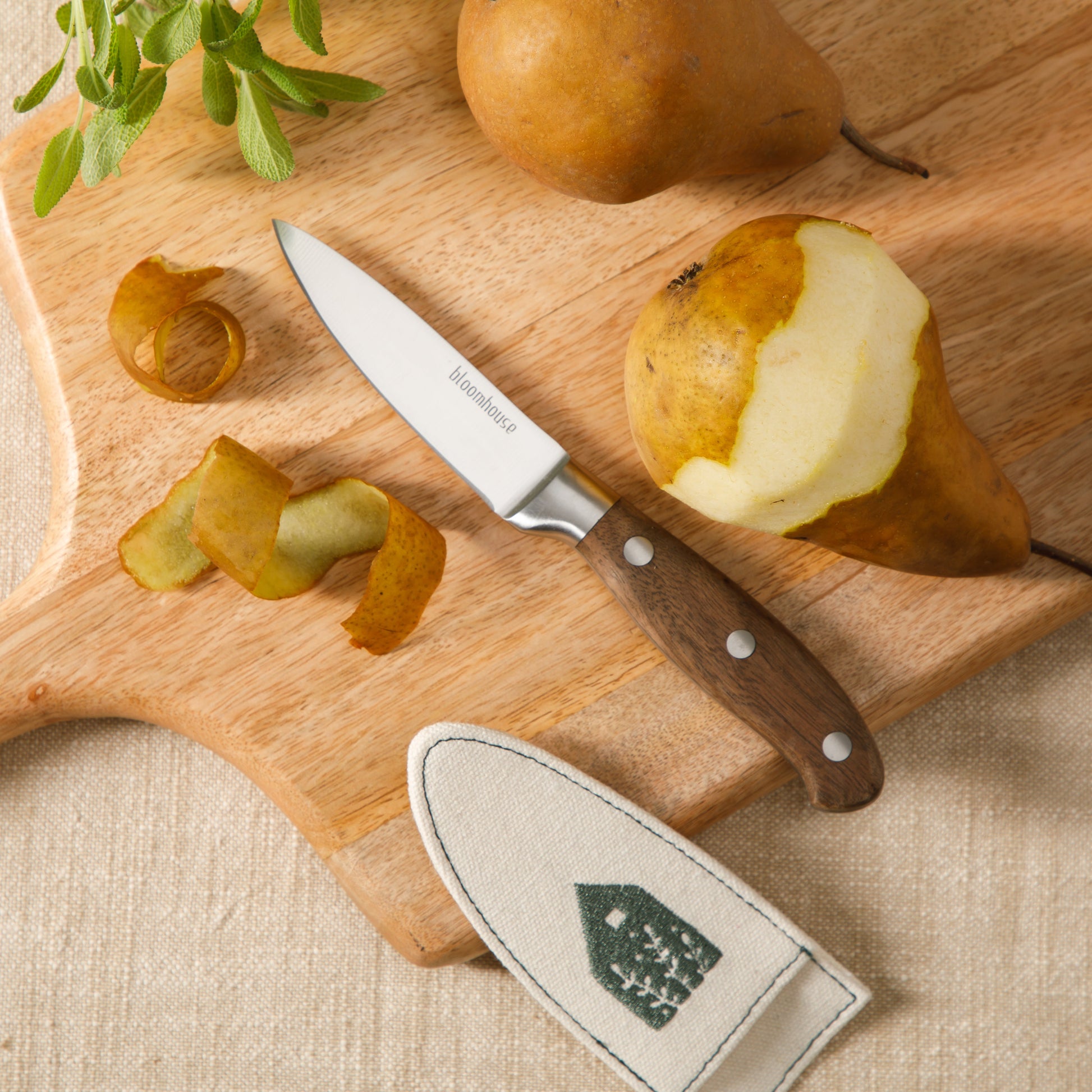 Bloomhouse 3.5 Inch German Steel Paring Knife W/ Walnut Wood Forged Handle