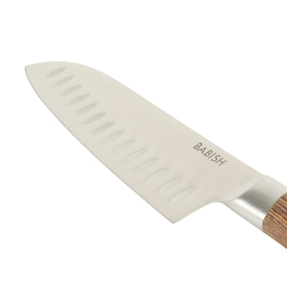 Babish 6.5-Inch Santoku Knife – High-Carbon 1.4116 German Steel Kitchen Knife with Pakka Wood Handle, Full-Tang Razor Sharp Blade for Chopping, Slicing, Dicing & Precision Prep