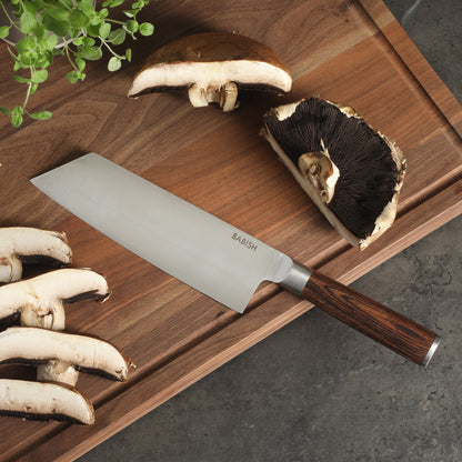 Babish 7.5-Inch Clef Knife – High-Carbon 1.4116 German Steel Kitchen Knife with Pakka Wood Handle, Chef & Cleaver Hybrid for Chopping, Slicing & Prep, Full-Tang, Razor Sharp, Ergonomic Design