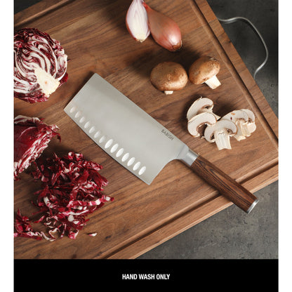 Babish 6.5-Inch Forged Cleaver Knife with Pakka Wood Handle – High-Carbon 1.4116 German Steel Full Tang Kitchen Knife for Heavy-Duty Chopping and Slicing