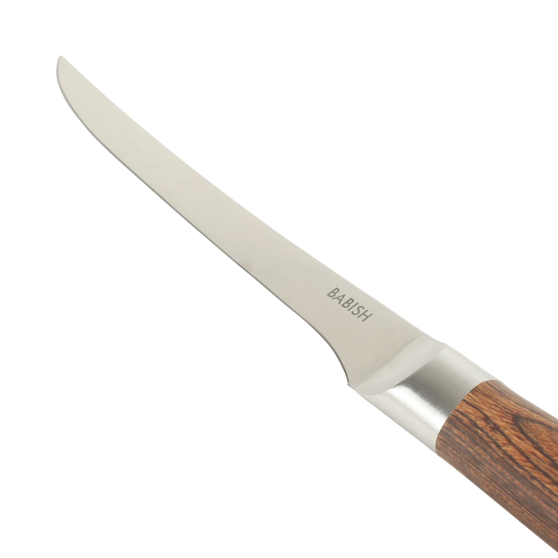 Babish 1.4116 German Stainless Steel Boning & Fillet Knife with Pakka Wood Handle – 6-Inch Full-Tang Flexible Kitchen Knife for Meat, Poultry, Fish & Precision Butchering