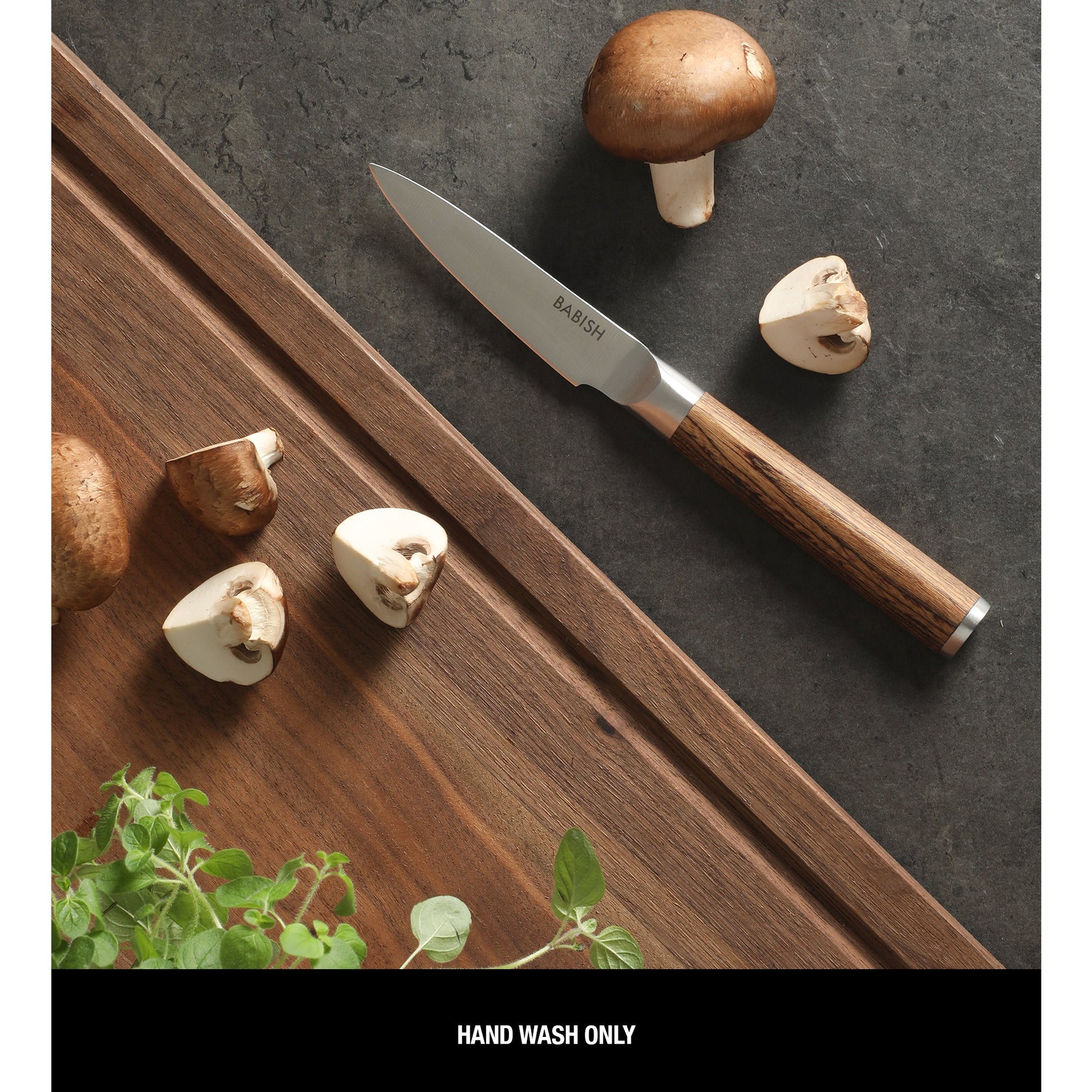 Babish 1.4116 German Stainless Steel Paring Knife with Pakka Wood Handle – 3.5-Inch Precision Kitchen Knife for Peeling, Trimming & Prep Work, Full-Tang Blade