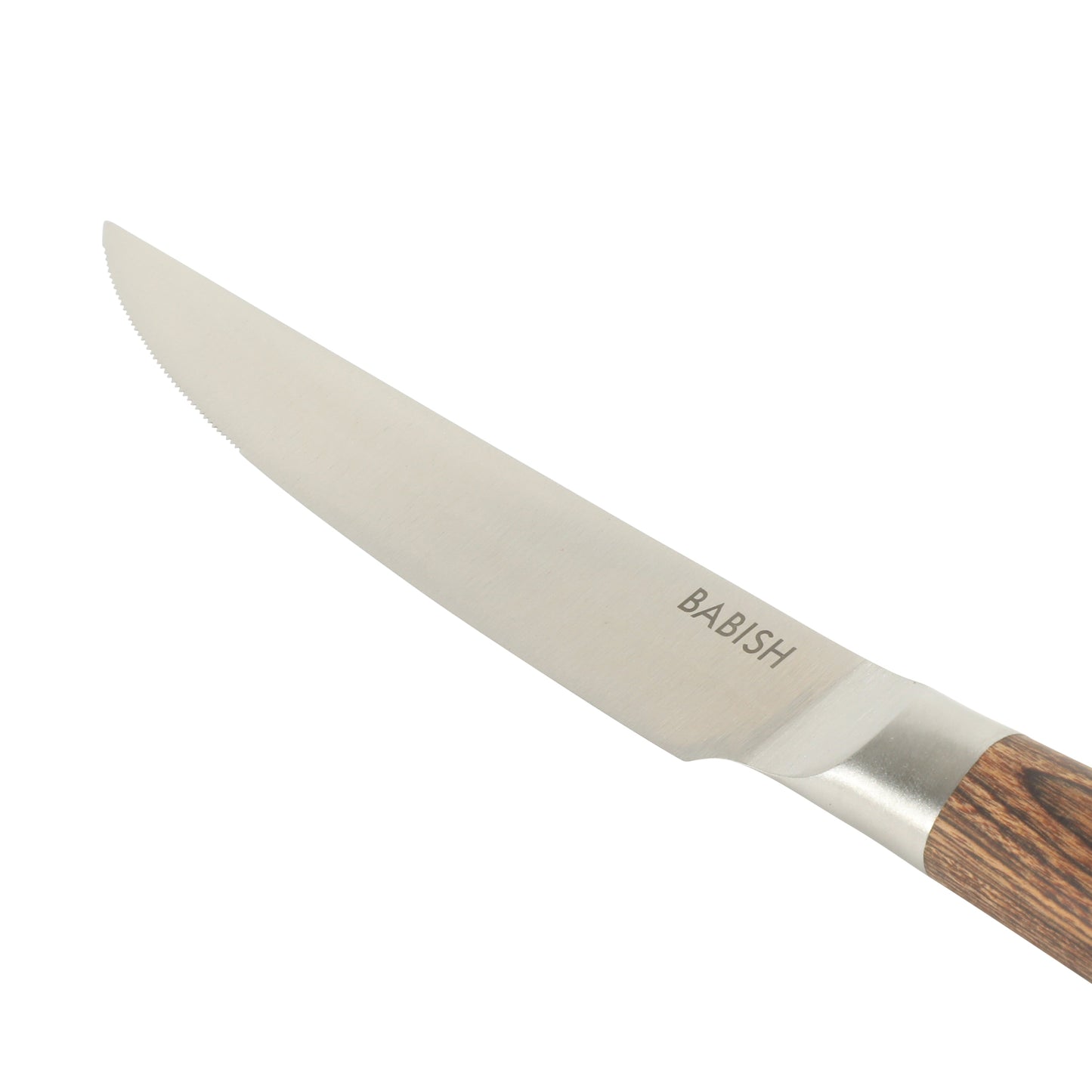Babish 4-Piece 1.4116 German Stainless Steel Steak Knife Set with Pakka Wood Handles – Full-Tang Steak Knives for Dining, Entertaining & Everyday Table Use