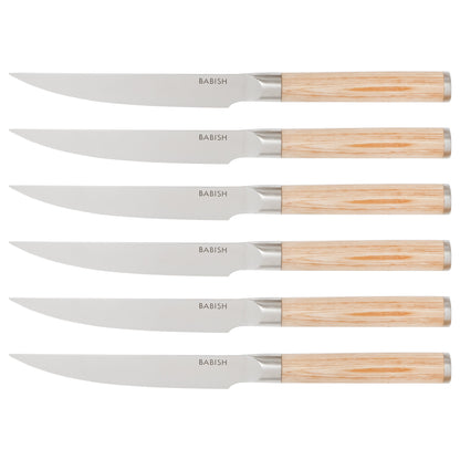 Babish High-Carbon 1.4116 German Steel 15 Piece Full Tang Forged Cutlery Kitchen Knife Block Set - Light/Dark Pakka Wood Handle