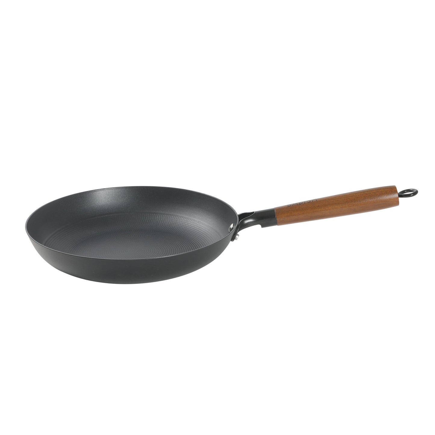 Babish 9.5 Inch/11 Inch Cast Iron Skillet with Wooden Handle, Pre-Seasoned Nonstick Pan with Honeycomb Cooking Surface, Induction Oven Safe Skillet