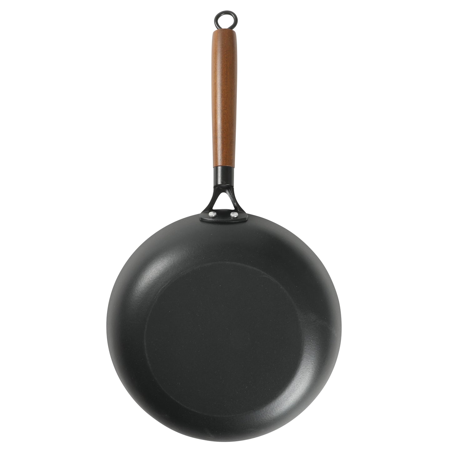Babish 9.5 Inch/11 Inch Cast Iron Skillet with Wooden Handle, Pre-Seasoned Nonstick Pan with Honeycomb Cooking Surface, Induction Oven Safe Skillet