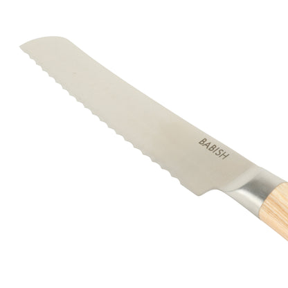 Babish 8-Inch Bread Knife – High-Carbon 1.4116 German Steel Serrated Knife with Pakka Wood Handle, Full-Tang Razor Sharp Kitchen Knife for Slicing Bread, Crusting & Artisan Loaves