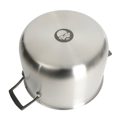 Babish 8 Quart Tri-Ply Stainless Steel Stock Pot with Glass Lid & Black Handles – Dutch Oven, Oven Safe, Dishwasher Safe