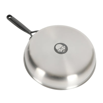 Babish Tri-Ply Stainless Steel 10-Inch Frying Pan With Black Handle – Professional Grade Skillet for Searing, Sautéing & Everyday Cooking