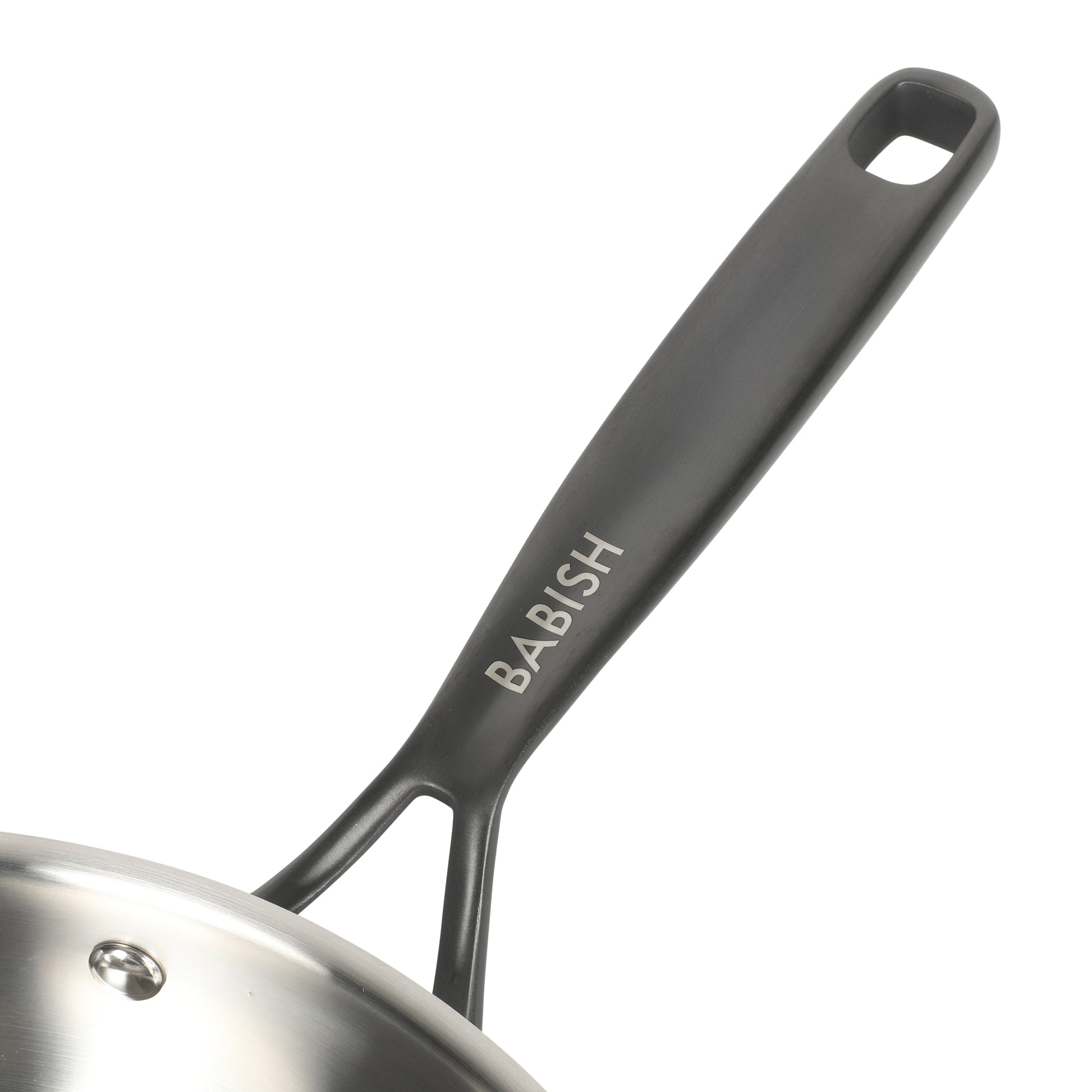 Babish Tri-Ply Stainless Steel 10-Inch Frying Pan With Black Handle – Professional Grade Skillet for Searing, Sautéing & Everyday Cooking