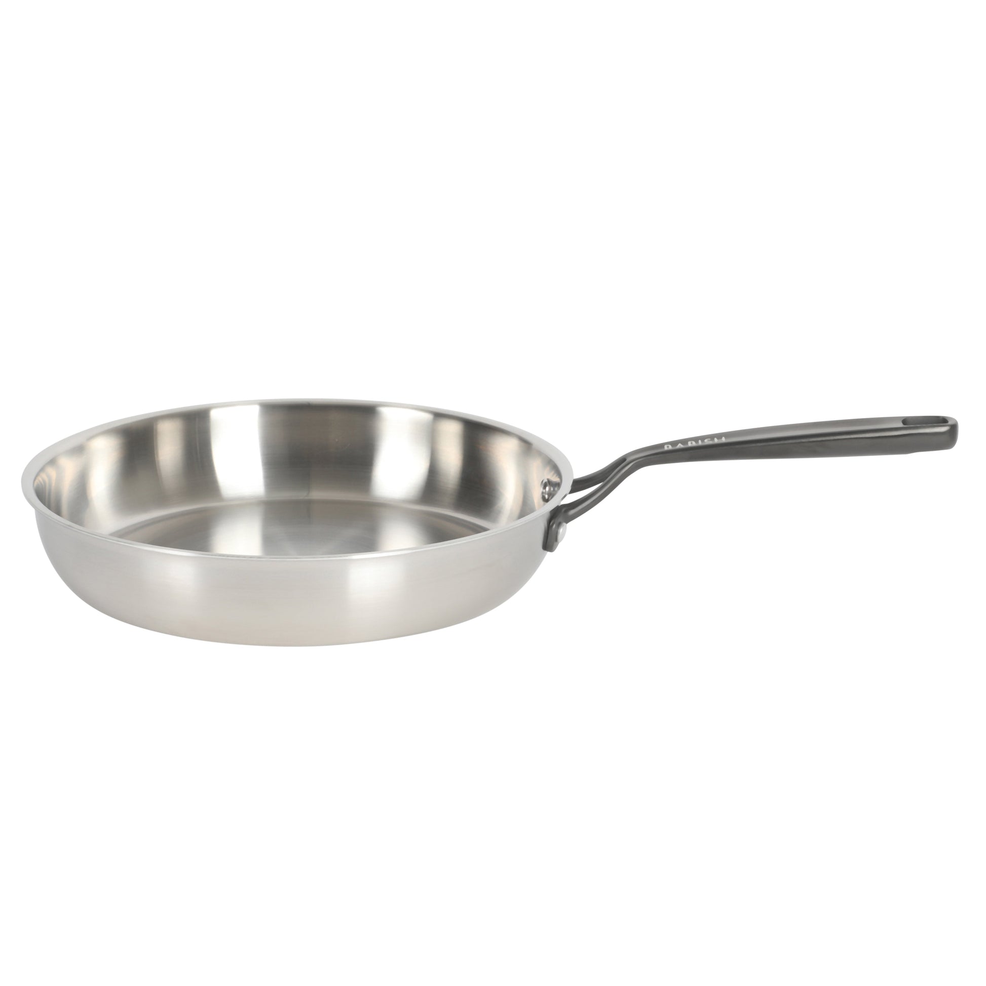 Babish Tri-Ply Stainless Steel 10-Inch Frying Pan With Black Handle – Professional Grade Skillet for Searing, Sautéing & Everyday Cooking