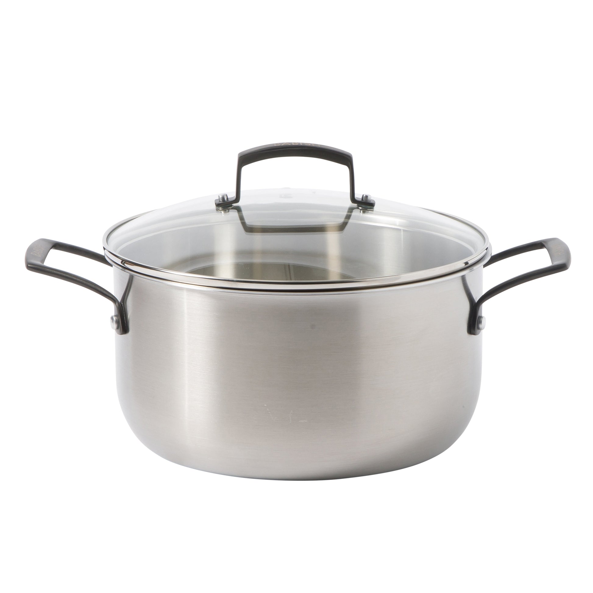 Babish 10-Piece Professional Tri-Ply Non-Toxic Pots and Pans Cookware Set – Durable, Even Heat Distribution