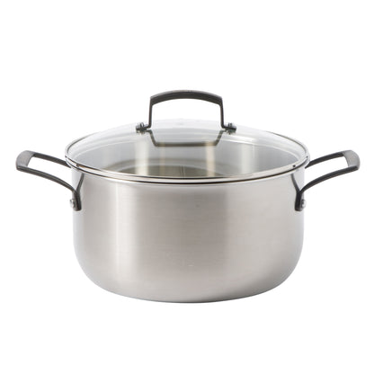 Babish 10-Piece Professional Tri-Ply Non-Toxic Pots and Pans Cookware Set – Durable, Even Heat Distribution