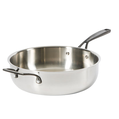 Babish 5-Qt Stainless Steel Sauté Pan with Lid – Heavy Duty Nonstick-Ready, Oven & Induction Safe, Everyday Kitchen Cookware
