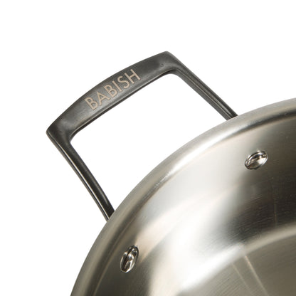 Babish 5-Qt Stainless Steel Sauté Pan with Lid – Heavy Duty Nonstick-Ready, Oven & Induction Safe, Everyday Kitchen Cookware