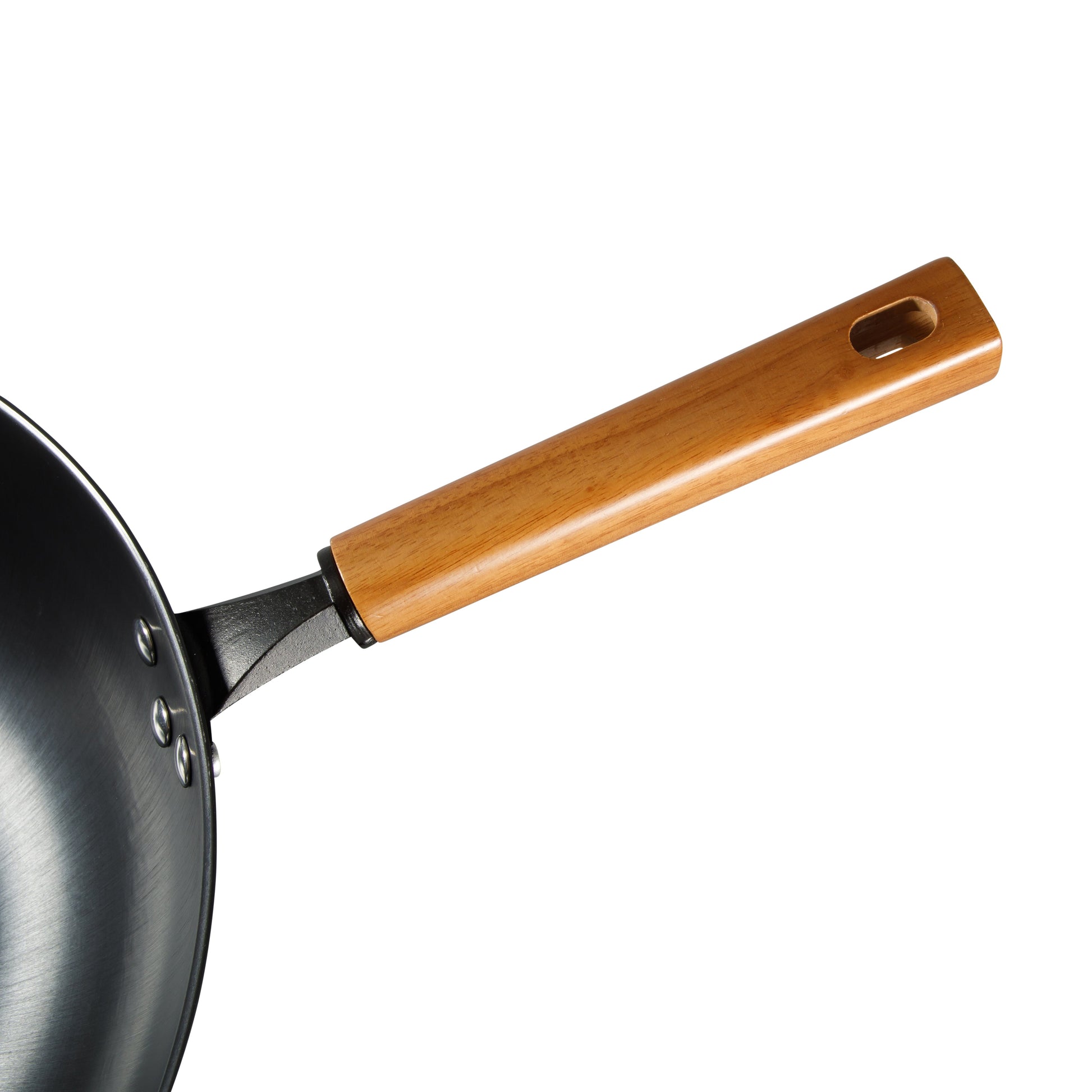 Oster Dunwood 3 Piece Carbon Steel Wok, 13.8” PFAS-Free Stir Fry Pan with Wooden Spatulas, High Heat, Oven & Stovetop Safe