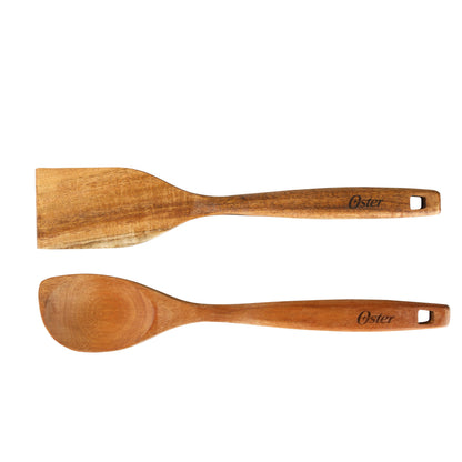 Oster Dunwood 3 Piece Carbon Steel Wok, 13.8” PFAS-Free Stir Fry Pan with Wooden Spatulas, High Heat, Oven & Stovetop Safe